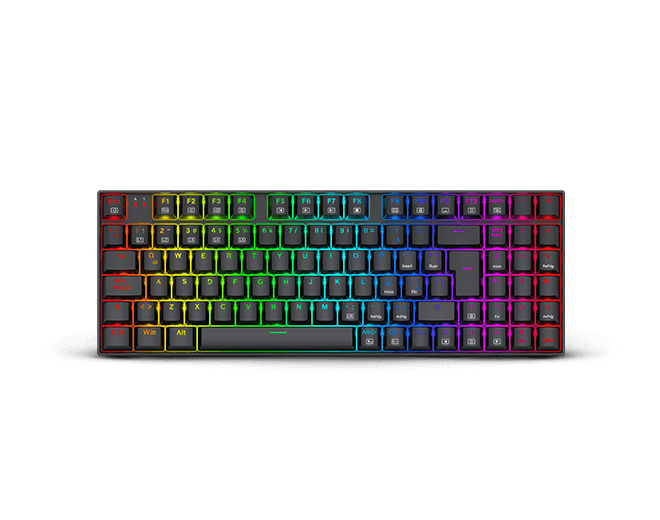 Teclado Mecánico Redragon Ziggs K669 Black RGB Red Switch 94 Keys Español LA