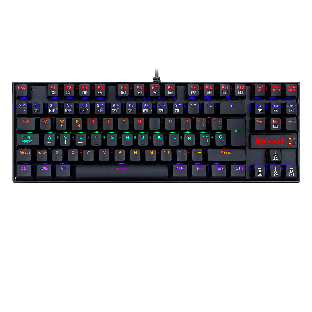 Teclado Mecánico TKL Redragon Kumara K552 Rainbow Red Switch