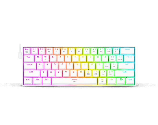 Teclado Mecánico Redragon Dragonborn K630W White RGB Red Switch Español